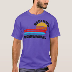 aviation mechanic certified vintage retro job titl T-Shirt