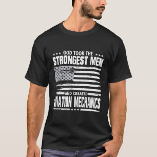 Aviation Mechanics Usa Union Worker Proud God Lovi T-Shirt