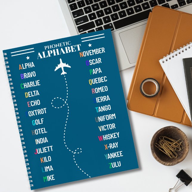 Aviation NATO Phonetic Alphabet & Aeroplane, Cool Notebook (Creator Uploaded)
