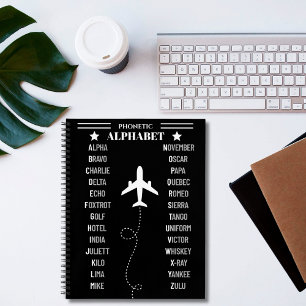 Aviation NATO Phonetic Alphabet Aeroplane Simple Notebook