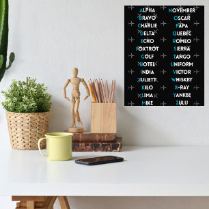 Aviation NATO Phonetic Alphabet Airplane Simple Photo Print