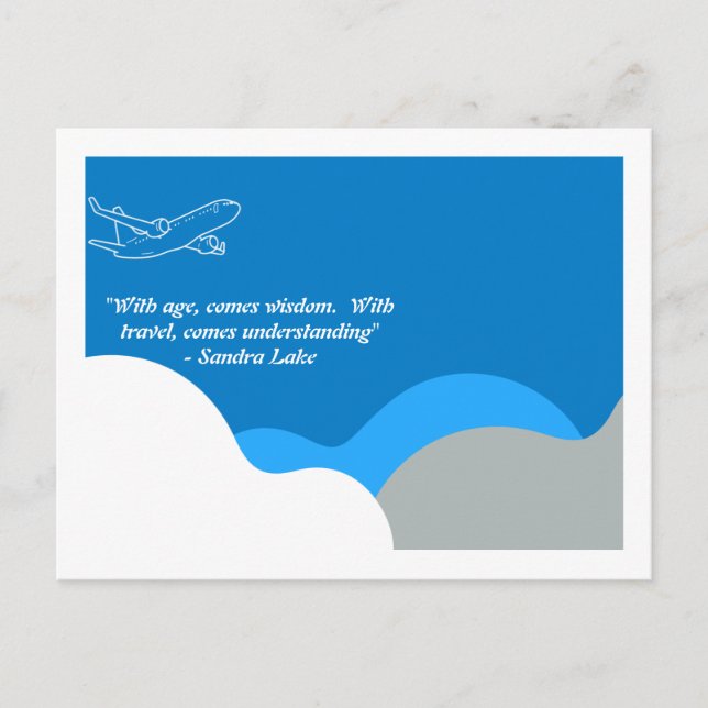 Aviation or Travel Wisdom Customisable  Postcard (Front)