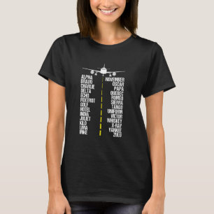 Aviation Phonetic Alphabet Code Pilot Aeroplane Ai T-Shirt