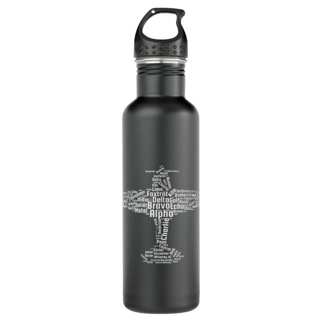 Aviation Phonetic Alphabet Flying Pilot Gift  710 Ml Water Bottle (Front)