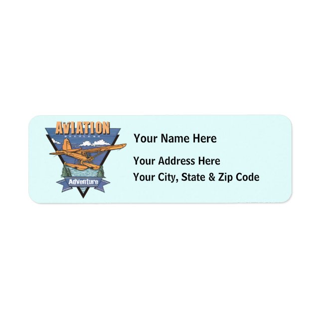 Aviation Seaplane Adventure Return Address Label (Front)