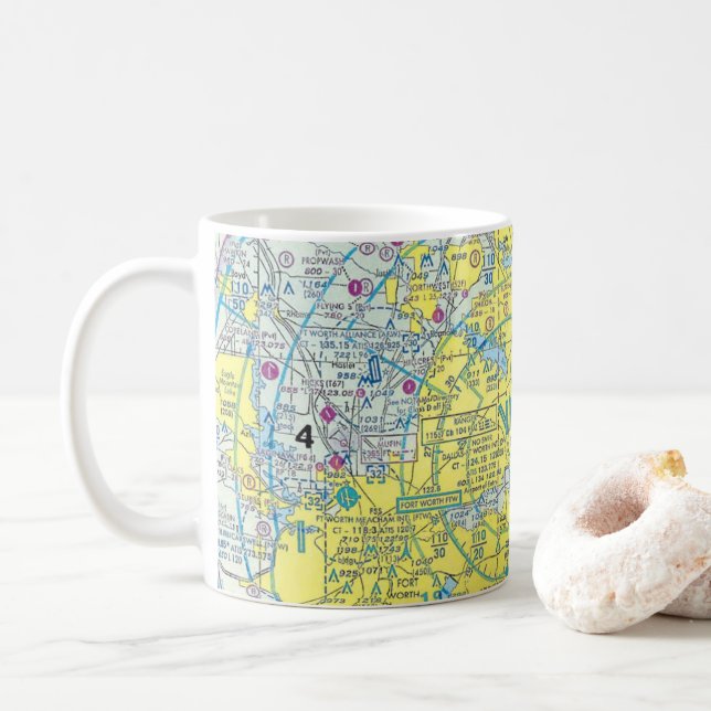Aviation Sectional Chart Mug (With Donut)
