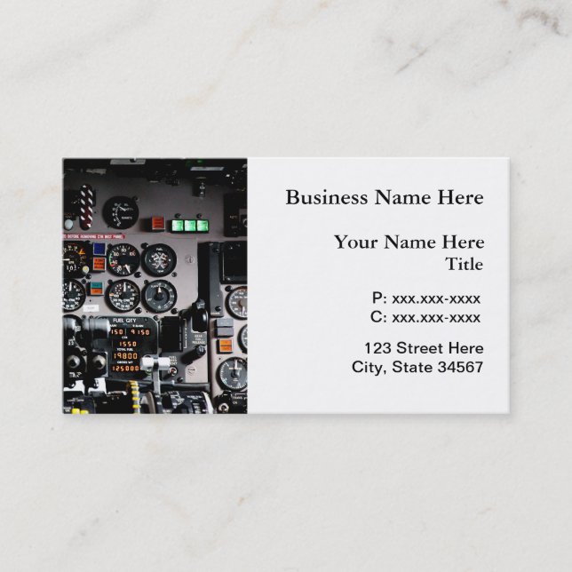Aviation Specialist Cockpit Business Cards (Front)