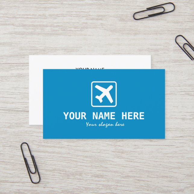 Aviation theme aeroplane business card template (Front/Back In Situ)
