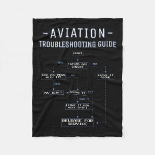 Aviation Troubleshooting Guide - Funny Air Mechani Fleece Blanket