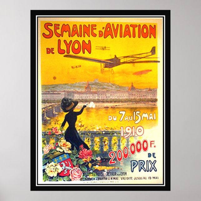 Aviation week Lyon France 1910 Poster print (Front)