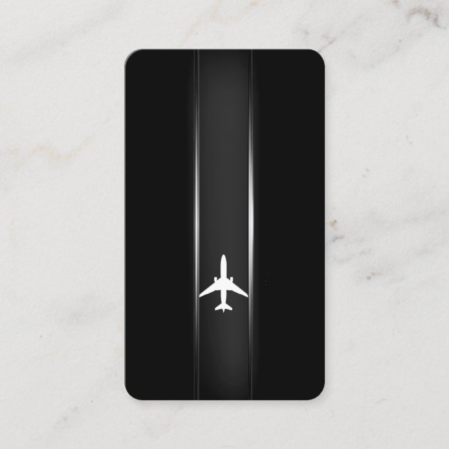 Aviation White Aeroplane Business Card (Front)