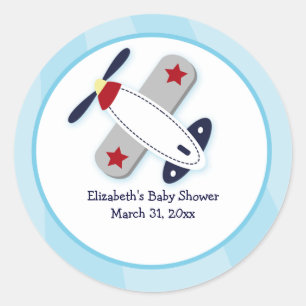 Aviator Aeroplane Custom Favour Stickers 3 inch