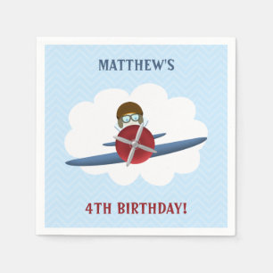 Aviator and His Plane Napkin