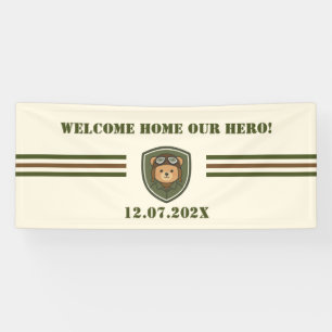 Aviator Bear Military Welcome Home Party Banner