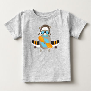 Aviator Bear, Pilot Bear, Aeroplane, Cute Bear Baby T-Shirt