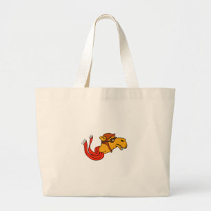Aviator Camel Goggles Scarf Cartoon Large Tote Bag