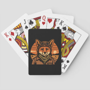 Aviator Fox Flying Foxy Wings Playing Cards