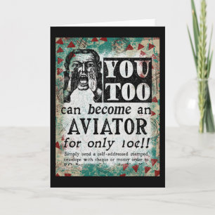 Aviator - Funny Vintage Retro Card