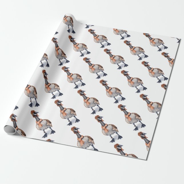 Aviator Goose Wrapping Paper (Unrolled)