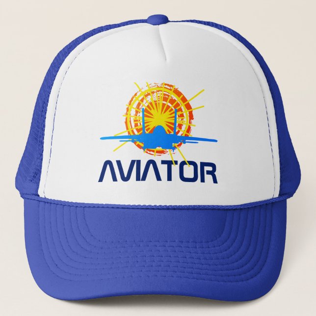 Aviator one-of-a-kind beautiful customisable trucker hat (Front)