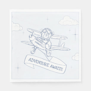 Aviator Pilot Aeroplane Precious Cargo Baby Shower Napkin