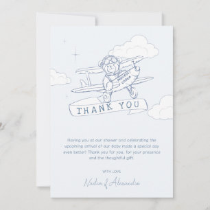Aviator Pilot Aeroplane Precious Cargo Baby Shower Thank You Card