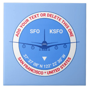 Aviator, Pilot, Traveller Tourist Customisable Ceramic Tile