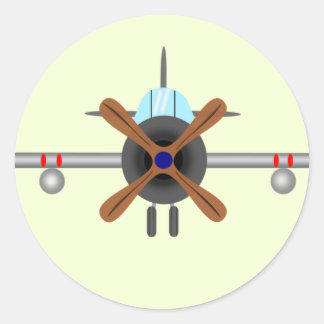 Aviator Plane Classic Round Sticker
