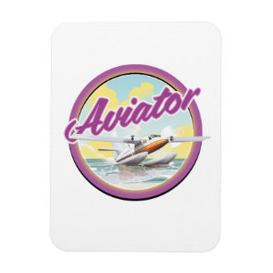 Aviator sea plane logo magnet