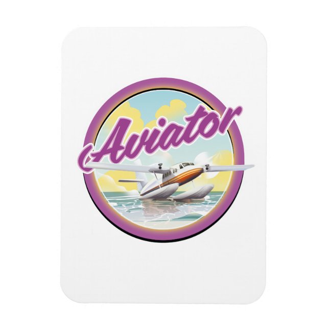 Aviator sea plane logo magnet (Vertical)