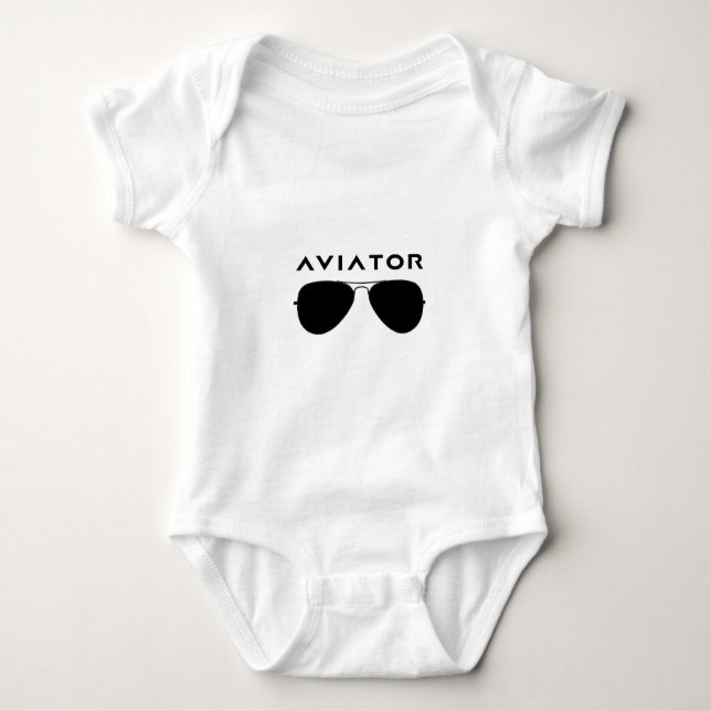 Aviator SUnglasses Silhouette Baby Bodysuit (Front)