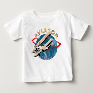 Aviator travelling the world baby T-Shirt