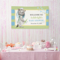 Aviator Wolf, Striped Baby Shower