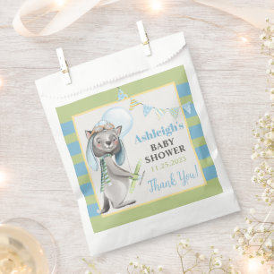 Aviator Wolf, Striped Baby Shower Favour Bag