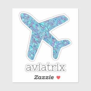 "Aviatrix" Aeroplane Vinyl Sticker