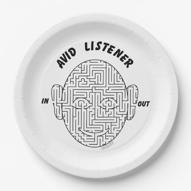 Avid Listener Paper Plate (Front)