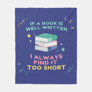 Avid Reader I - Jane Austen Quote Fleece Blanket