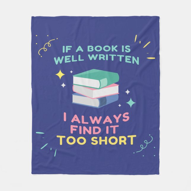 Avid Reader I - Jane Austen Quote Fleece Blanket (Front)