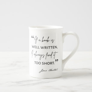 Avid Reader II - Jane Austen Quote Bone China Mug