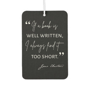 Avid Reader II - Jane Austen Quote Car Air Freshener