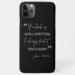 Avid Reader II - Jane Austen Quote iPhone 11 Pro Max Case