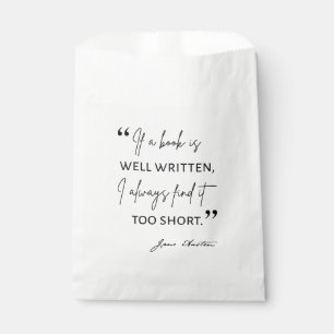 Avid Reader II - Jane Austen Quote Favour Bag