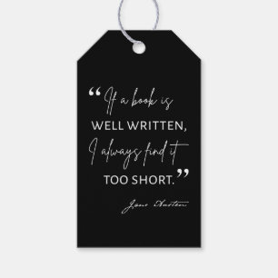 Avid Reader II - Jane Austen Quote Gift Tags