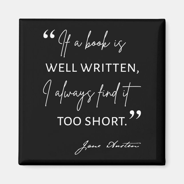 Avid Reader II - Jane Austen Quote Magnet (Front)