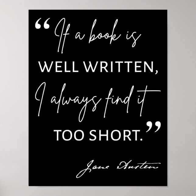 Avid Reader II - Jane Austen Quote Poster (Front)