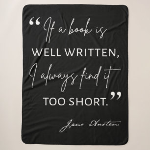 Avid Reader II - Jane Austen Quote Sherpa Blanket