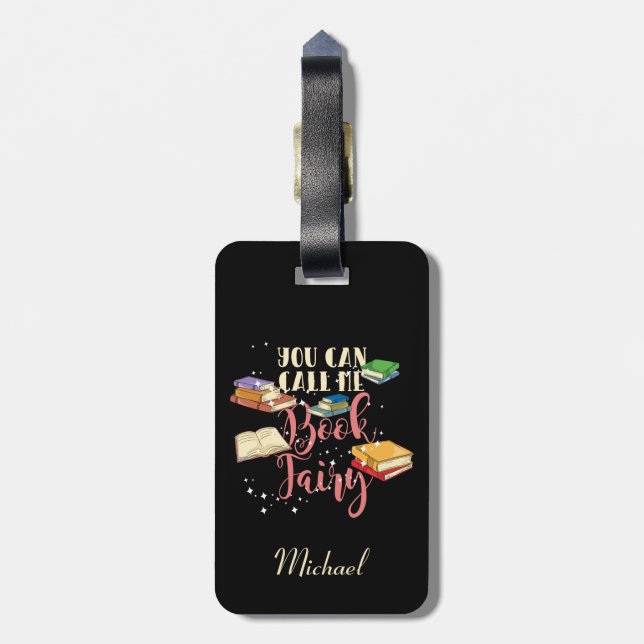 Avid Reader You Can Call Me Book Fairy Nerd Luggage Tag (Back Vertical)