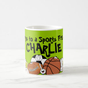 Avid Sports Fan- Sports Ball Characters Coffee Mug