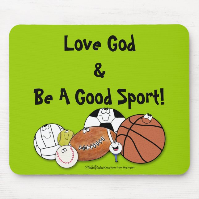 Avid Sports Fan- Sports Ball Characters Mouse Pad (Front)