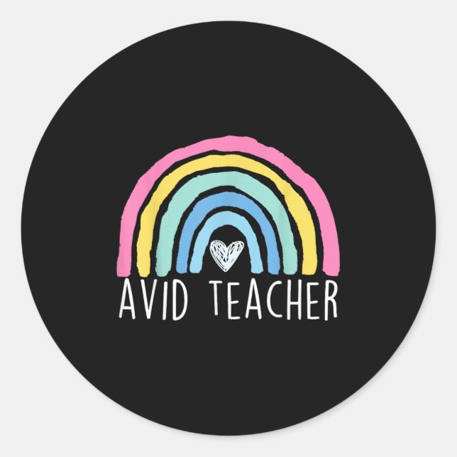 Avid Teacher Advancement Via Individual Appreciati Classic Round Sticker (Front)
